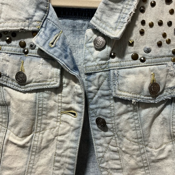 Free People Studded Light Wash Jean Vest - Picture 5 of 16